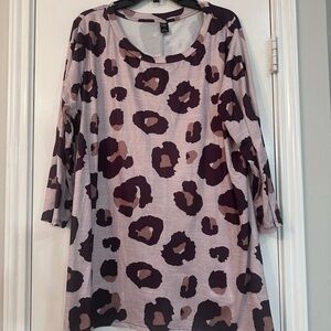 SHEIN Animal Print Tunic in Pink and Brown